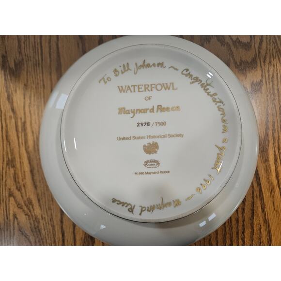 Rare Pickard China Ducks Unlimited Maynard Reece Waterfowl Bowl Historical - Picture 9 of 10